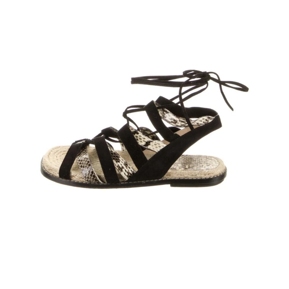 Paul Andrew Black Tempest Suede & Snakeskin Gladiator Espadrilles size 6 - Picture 2 of 11